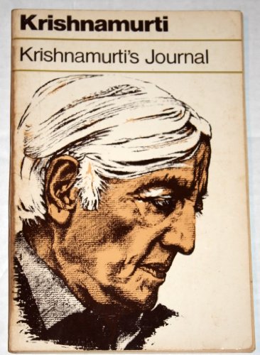 Krishnamurti's Journal  N/A 9780060648411 Front Cover