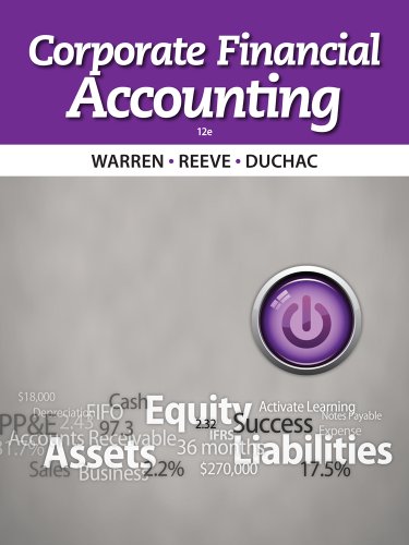 Corporate Financial Accounting  12th 2014 9781133952411 Front Cover