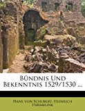 Bï¿½ndnis und Bekenntnis 1529/1530  N/A 9781278844411 Front Cover