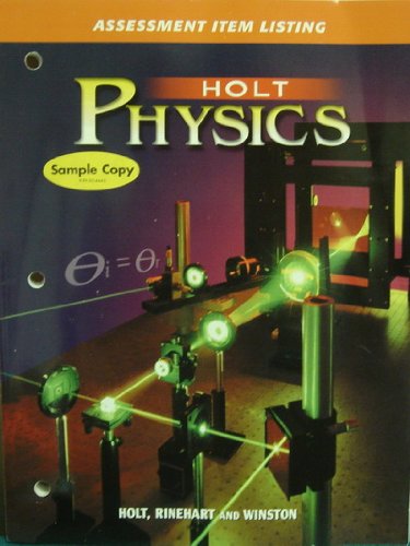 Physics Assessment Item Listing 2nd 9780030573415 Front Cover