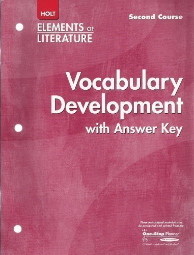 Elements of Literature Vocabulary Development 5th 9780030739415 Front Cover
