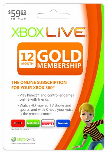 Xbox LIVE 12 Month Gold Membership Card Xbox 360 artwork