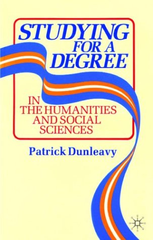 Studying for a Degree In the Humanities and Social Sciences 11th 1986 9780333418420 Front Cover