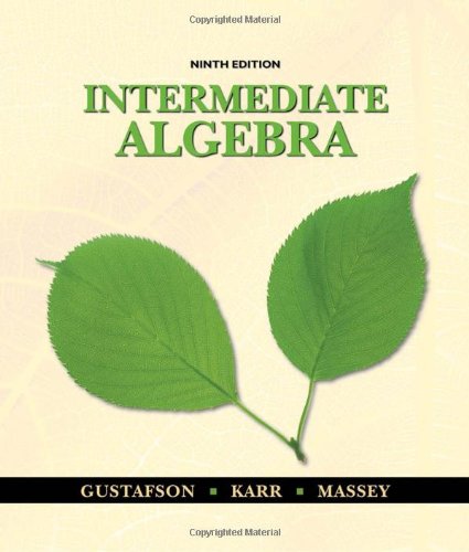 Intermediate Algebra  9th 2011 9780495831426 Front Cover