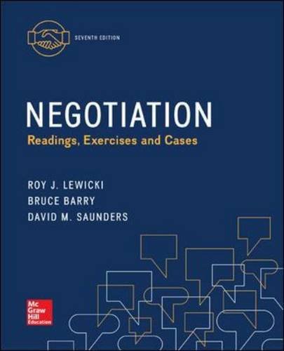 Negotiation Readings, Exercises and Cases 7th 2015 9780077862428 Front Cover