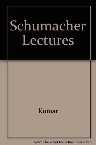 Schumacher Lectures N/A 9780060908430 Front Cover