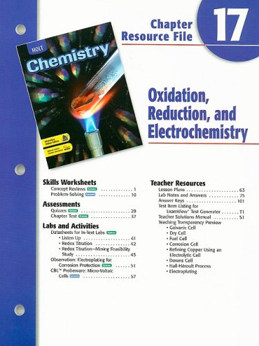 Holt Chemistry Chptr. 17 : Oxidation/Reduction 4th 9780030681431 Front Cover