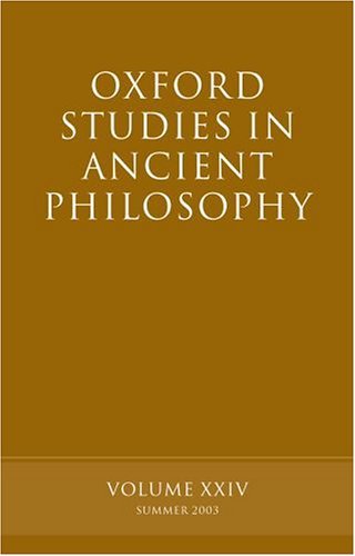 Oxford Studies in Ancient Philosophy   2003 9780199263431 Front Cover
