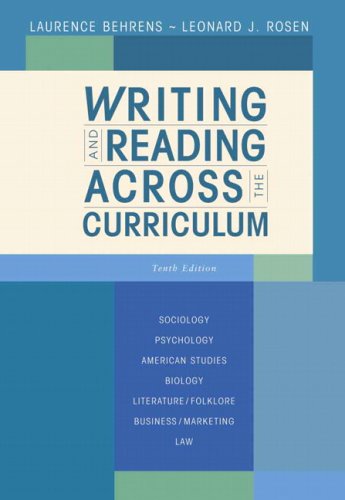 Writing and Reading Across the Curriculum  10th 2008 9780321486431 Front Cover