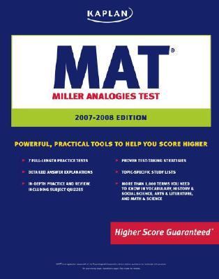 Kaplan MAT 2007-2008 Miller Analogies Test 3rd 2006 9781419551437 Front Cover