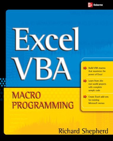 Excel VBA Macro Programming   2004 9780072231441 Front Cover