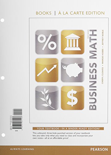 Business Math, Books a la Carte Edition  10th 2014 9780321931443 Front Cover