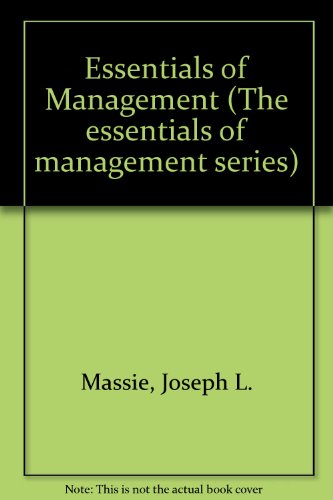 Essentials of Management 3rd 1979 9780132863445 Front Cover