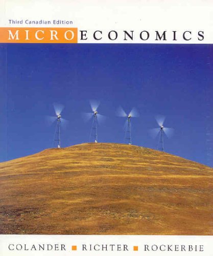 MICROECONOMICS >CANADIAN ED.< 3rd 2006 9780070946446 Front Cover