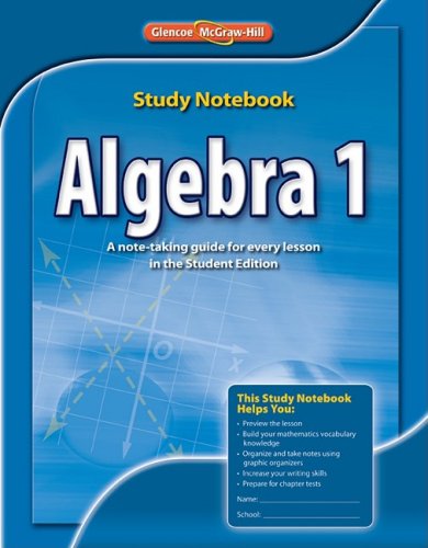 Algebra 1, Study Notebook   2010 9780078908446 Front Cover