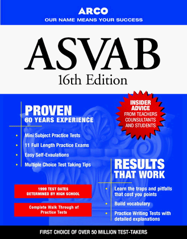 ASVAB : Pratice for the Armed Forces Test: Armed Services Vocational Aptitude Battery 16th 9780028631448 Front Cover