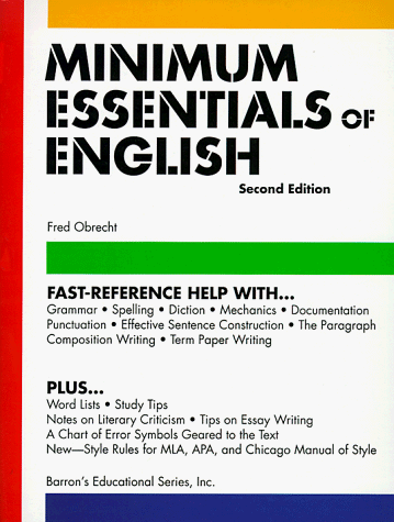 Minimum Essentials of English  2nd 1999 (Revised) 9780764107450 Front Cover