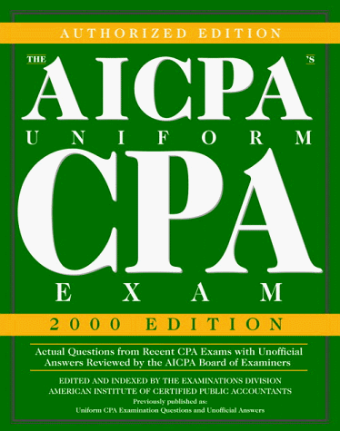 AICPA Uniform CPA Exam, 2000 2000th 9780028635460 Front Cover