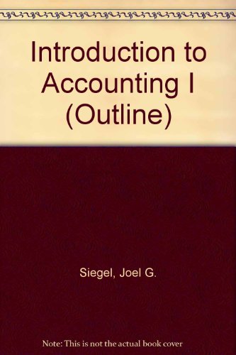 Introduction to Accounting I N/A 9780064671460 Front Cover