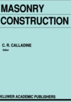 Masonry Construction Structural Mechanics and Other Aspects  1992 9780792318460 Front Cover