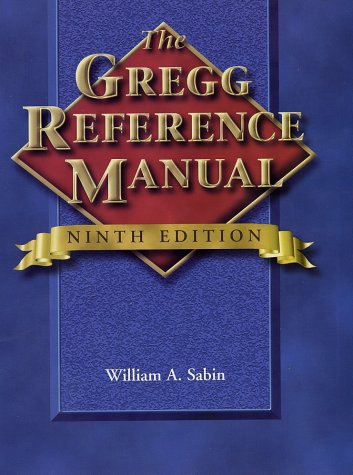 Gregg Reference Manual 9th 2001 9780028040462 Front Cover