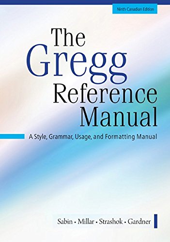 GREGG REFERENCE MANUAL >CANADIAN ED.<   N/A 9781259105463 Front Cover