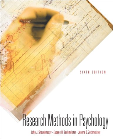 Research Methods in Psychology  6th 2003 9780072494464 Front Cover