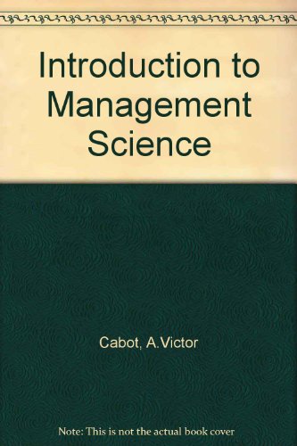 Introduction to Management Science   1977 9780201027464 Front Cover