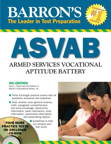 Barron's ASVAB with CD-ROM  9th 2009 (Revised) 9780764195464 Front Cover