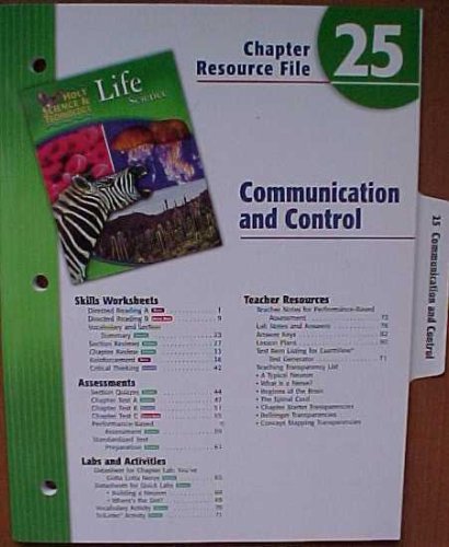 Holt Science and Technology Chapter 25 : Life Science: Communication and Control 5th 9780030302466 Front Cover