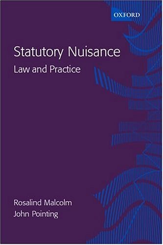 Statutory Nuisance Law and Practice  2002 9780199242467 Front Cover