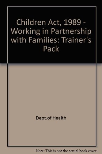 Working in Partnership with Families Trainer's Pack  1991 9780113214471 Front Cover