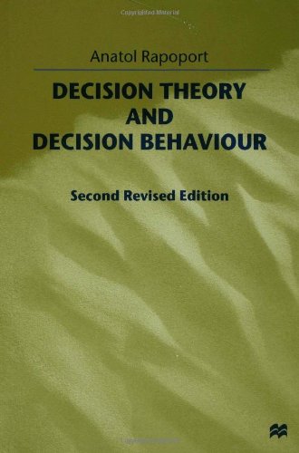 Decision Theory and Decision Behaviour  2nd 1998 9780333681473 Front Cover