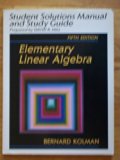 Elementary Linear Algebra 5th (Student Manual, Study Guide, etc.) 9780023660474 Front Cover