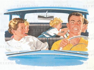 Family in Car C. 1950's - Father's Day Greeting Card  N/A 9781595835475 Front Cover