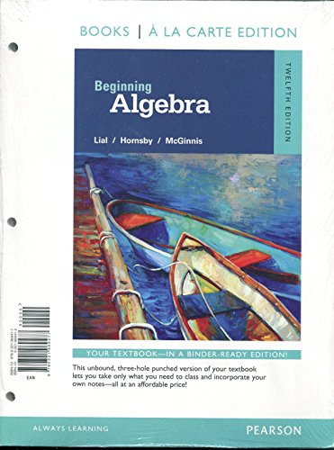 Beginning Algebra: Books a La Carte Edition  2015 9780321969477 Front Cover