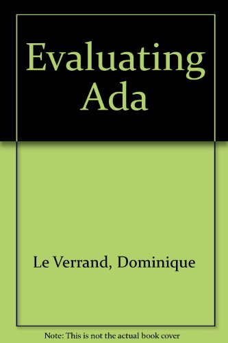 Evaluating Ada:   1985 9780070374478 Front Cover