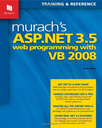 Murach's ASP.NET 3.5 Web Programming with VB 2008   2008 9781890774479 Front Cover