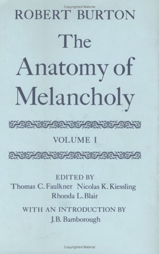 Anatomy of Melancholy   1989 9780198124481 Front Cover
