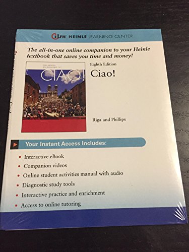 ILrn Heinle Learning Center Printed Access Card for Riga's Ciao!, 8th  8th 9781285096490 Front Cover