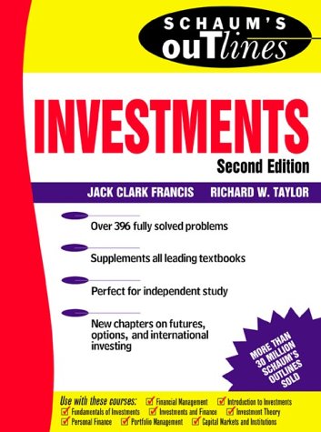 Schaum's Outline of Investments  2nd 2000 (Revised) 9780071348492 Front Cover
