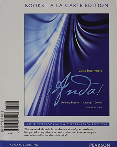 !Anda! Curso Intermedio, Books a la Carte Plus MySpanishLab with EText (multi Semester Access)  2nd 2013 9780205989492 Front Cover