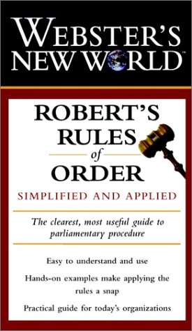 Robert's Rules of Order Simplified and Applied  1999 9780028627496 Front Cover