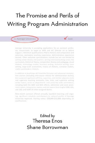 Promise and Perils of Writing Program Administration   2008 9781602350502 Front Cover