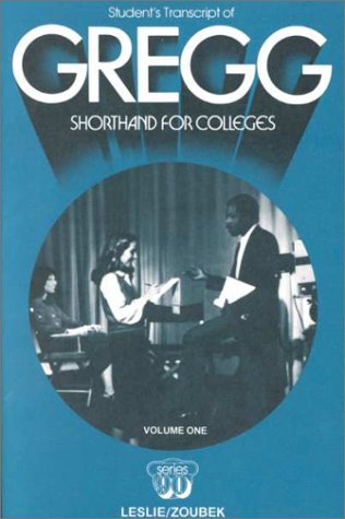 Students Transcript: Gregg Shorthand for Colleges, Series 90  1979 9780070377509 Front Cover