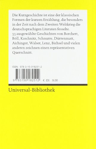Klassische Deutsche Kurzgeschichten N/A 9783150182512 Front Cover