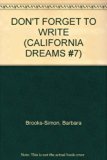 California Dreams #1 Don't Forget to Write N/A 9780020416517 Front Cover