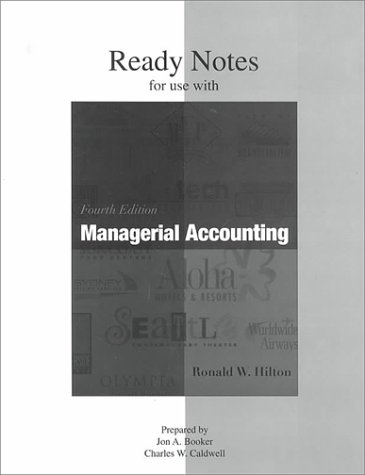 Managerial Accounting Ready Notes 4th 1999 9780073656519 Front Cover