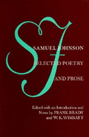 Samuel Johnson Selected Poetry and Prose  1977 9780520035522 Front Cover