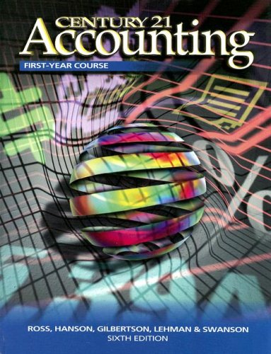 Century 21 Accounting First-Year Course  6th 1995 (Revised) 9780538629522 Front Cover